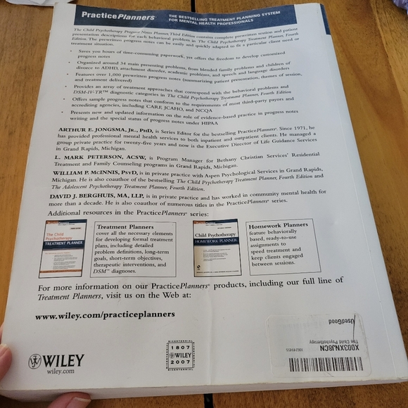 The Child Psychotherapy Progress Notes Planner Third Edition Textbook - Picture 2 of 6